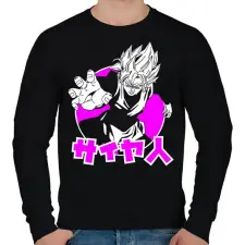 PRINTFASHION DBS BLACK GOKU - Férfi pulóver - Fekete férfi pulóver, kardigán
