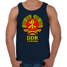 PRINTFASHION DDR NDK Műhely Tuning Címer (3 szín) - Férfi atléta - Sötétkék