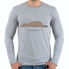 PRINTFASHION De(er)pressed - Férfi hosszú ujjú póló - Sport szürke