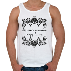 PRINTFASHION De szép macska vagy Sanyi - Férfi atléta - Fehér