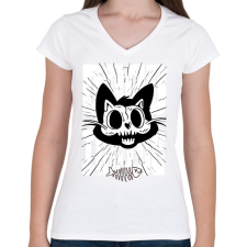 PRINTFASHION Dead inside - Női V-nyakú póló - Fehér női póló