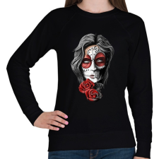 PRINTFASHION Dead roses - Női pulóver - Fekete női pulóver, kardigán