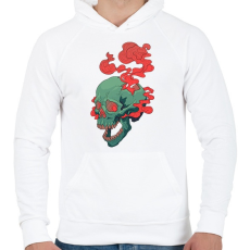 PRINTFASHION Deadly Skull - Férfi kapucnis pulóver - Fehér