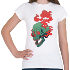 PRINTFASHION Deadly Skull - Női póló - Fehér női póló