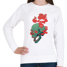 PRINTFASHION Deadly Skull - Női pulóver - Fehér