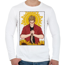 PRINTFASHION Dean - Férfi hosszú ujjú póló - Fehér