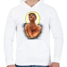 PRINTFASHION Dean - Férfi kapucnis pulóver - Fehér