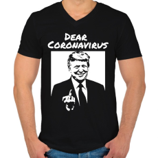 PRINTFASHION Dear coronavirus - Férfi V-nyakú póló - Fekete