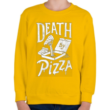 PRINTFASHION Death by pizza - Gyerek pulóver - Sárga gyerek pulóver, kardigán