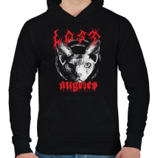 PRINTFASHION Death Metal Lost Angeles - Férfi kapucnis pulóver - Fekete