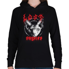PRINTFASHION Death Metal Lost Angeles - Női kapucnis pulóver - Fekete