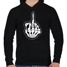 PRINTFASHION Death Middle Finger - Férfi kapucnis pulóver - Fekete