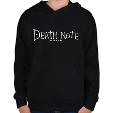PRINTFASHION Death note (fehér) - Gyerek kapucnis pulóver - Fekete gyerek pulóver, kardigán