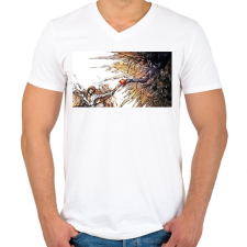 PRINTFASHION Death Note - Isteni érintés - Férfi V-nyakú póló - Fehér férfi póló