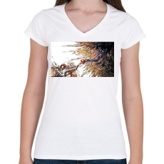 PRINTFASHION Death Note - Isteni érintés - Női V-nyakú póló - Fehér