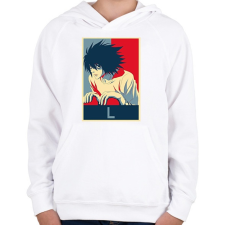 PRINTFASHION Death Note - L - Gyerek kapucnis pulóver - Fehér gyerek pulóver, kardigán