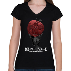 PRINTFASHION Death Note - Női V-nyakú póló - Fekete