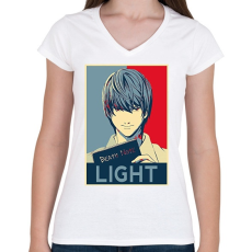 PRINTFASHION Death Note - Yagami - Női V-nyakú póló - Fehér