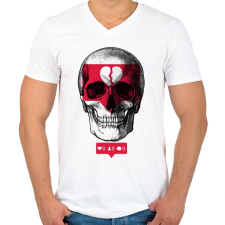 PRINTFASHION Deathgram - Férfi V-nyakú póló - Fehér férfi póló