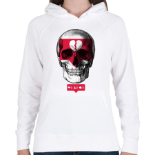 PRINTFASHION Deathgram - Női kapucnis pulóver - Fehér női pulóver, kardigán