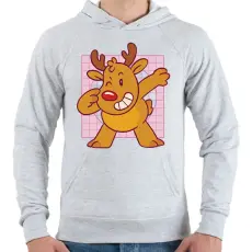 PRINTFASHION Debelő rénszravs - Férfi kapucnis pulóver - Sport szürke
