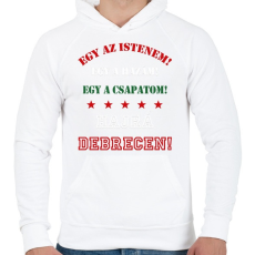 PRINTFASHION Debrecen - Férfi kapucnis pulóver - Fehér