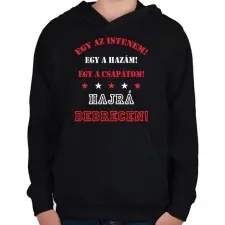 PRINTFASHION Debrecen - Gyerek kapucnis pulóver - Fekete gyerek pulóver, kardigán