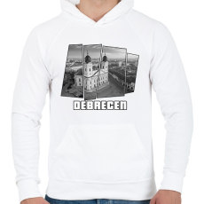 PRINTFASHION Debreceni nagytemplom (GTA stílus) - Férfi kapucnis pulóver - Fehér