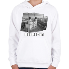 PRINTFASHION Debreceni nagytemplom (GTA stílus) - Gyerek kapucnis pulóver - Fehér gyerek pulóver, kardigán