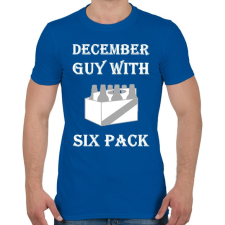 PRINTFASHION Decemberben született kockás hasú 2 - Férfi póló - Királykék férfi póló