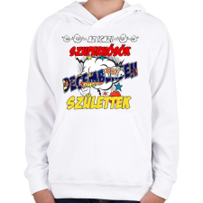 PRINTFASHION Decemberi szupererő - Gyerek kapucnis pulóver - Fehér gyerek pulóver, kardigán