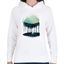 PRINTFASHION Deep in the forest - Női kapucnis pulóver - Fehér női pulóver, kardigán