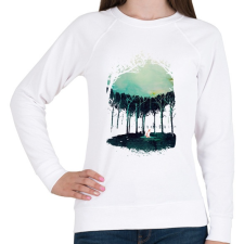 PRINTFASHION Deep in the forest - Női pulóver - Fehér női pulóver, kardigán