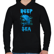 PRINTFASHION deep sea - Férfi kapucnis pulóver - Fekete