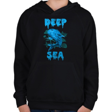 PRINTFASHION deep sea - Gyerek kapucnis pulóver - Fekete