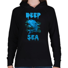 PRINTFASHION deep sea - Női kapucnis pulóver - Fekete