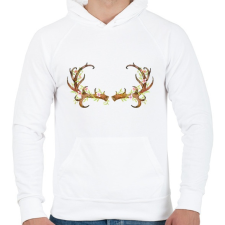 PRINTFASHION Deer Antler - Férfi kapucnis pulóver - Fehér férfi pulóver, kardigán