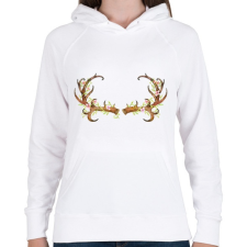 PRINTFASHION Deer Antler - Női kapucnis pulóver - Fehér női pulóver, kardigán