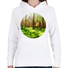 PRINTFASHION Deer couple - Női kapucnis pulóver - Fehér női pulóver, kardigán