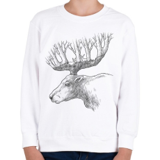 PRINTFASHION Deer drawing - Gyerek pulóver - Fehér