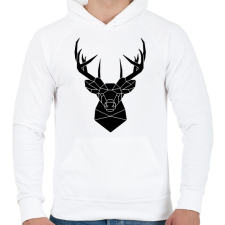 PRINTFASHION deer - Férfi kapucnis pulóver - Fehér férfi pulóver, kardigán