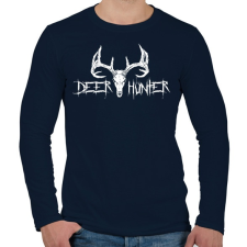 PRINTFASHION Deer Hunter White - Férfi hosszú ujjú póló - Sötétkék férfi póló