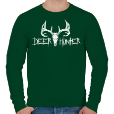 PRINTFASHION Deer Hunter White - Férfi pulóver - Sötétzöld