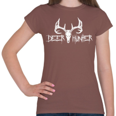 PRINTFASHION Deer Hunter White - Női póló - Mogyoróbarna