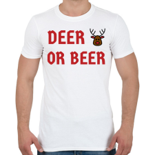 PRINTFASHION DEER OR BEER - Férfi póló - Fehér férfi póló