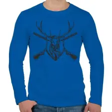 PRINTFASHION Deer prize - Férfi hosszú ujjú póló - Királykék férfi póló