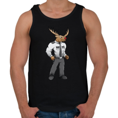 PRINTFASHION Deer Security - Férfi atléta - Fekete