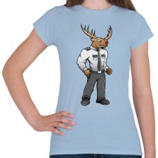 PRINTFASHION Deer Security - Női póló - Világoskék női póló