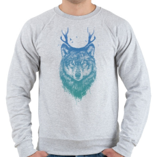 PRINTFASHION Deer wolf - Férfi pulóver - Sport szürke