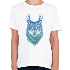 PRINTFASHION Deer wolf - Gyerek póló - Fehér gyerek póló